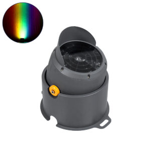 GloboStar® FLOOD-SIMA 90498 Κινούμενος Προβολέας – Σποτ Φωτισμού Wall Washer με Αντιθαμβωτική Γρίλια για Φωτισμό Κτιρίων LED 60W 5100lm 30° DC 24V Αδιάβροχο IP67 Μ29 x Π24 x Υ28.5cm RGBW DMX512 – Γκρι Ανθρακί – 3 Years Warranty