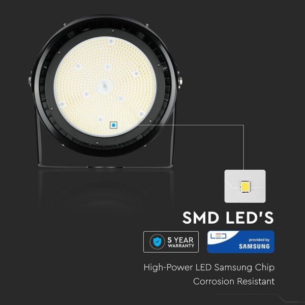 LED Προβολέας 500W V-TAC Samsung Chip Τροφοδοτικό Meanwell Μαύρος 110° Αδιάβροχος IP65 Ψυχρό Λευκό 5000K – 493