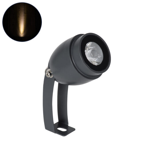 GloboStar® TREELIGHT-TREEGAL 90461 Σποτ Φωτισμού Ειδικό για Φυτά – Δέντρα με Βάση Μπετού & Κορμού LED 3W 330lm 15° DC 24V Αδιάβροχο IP67 Φ5 x Υ14.7cm Θερμό Λευκό 2700K – Γκρι Ανθρακί – 3 Years Warranty