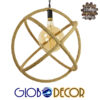 GloboStar® BELLE 01597 Vintage Κρεμαστό Φωτιστικό Οροφής Μονόφωτο 1 x E27 Μπεζ Μεταλλικό με Σχοινί Φ56 x Υ58cm