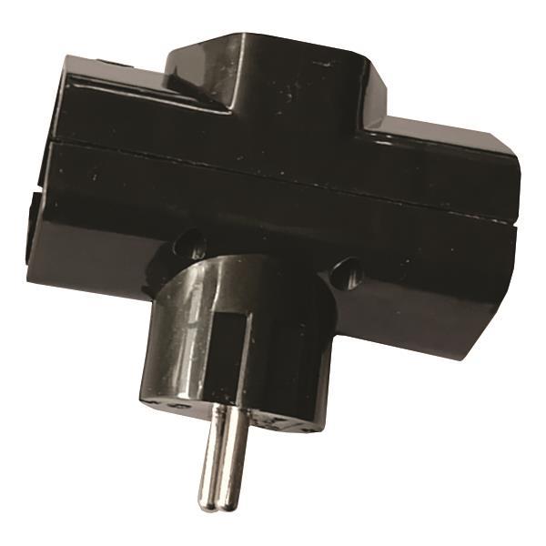 ΣΟΥΚΟ 3 ΕΞΟΔΩΝ ΜΑΥΡΟ (ΣΤΑΥΡΟΣ) ΚΑΘΕΤΟ ΜΕ ΠΡΟΣΤΑΣΙΑ ΕΠΑΦΩΝ EUROLAMP 147-10011