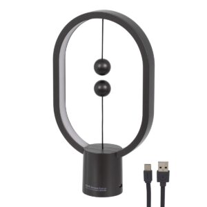 GloboStar® 76544 MAGNET Μοντέρνο Φωτιστικό Γραφείου Σκούρο Γκρι LED 15 Watt 1500lm DC 5V με Μαγνητικό Διακόπτη & Καλώδιο Τροφοδοσίας USB Θερμό Λευκό 2700K