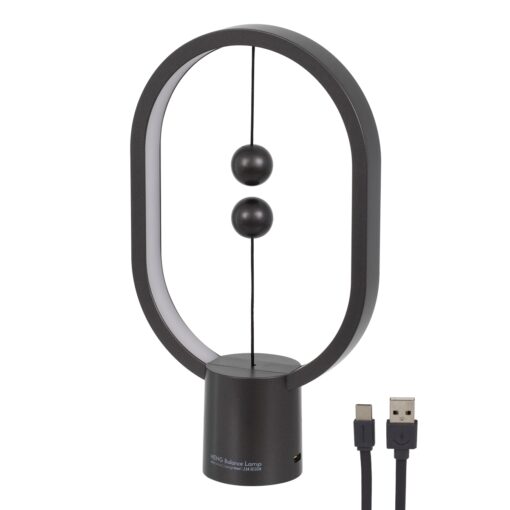 GloboStar® 76544 MAGNET Μοντέρνο Φωτιστικό Γραφείου Σκούρο Γκρι LED 15 Watt 1500lm DC 5V με Μαγνητικό Διακόπτη & Καλώδιο Τροφοδοσίας USB Θερμό Λευκό 2700K