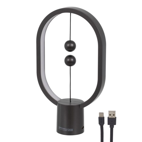 GloboStar® 76544 MAGNET Μοντέρνο Φωτιστικό Γραφείου Σκούρο Γκρι LED 15 Watt 1500lm DC 5V με Μαγνητικό Διακόπτη & Καλώδιο Τροφοδοσίας USB Θερμό Λευκό 2700K