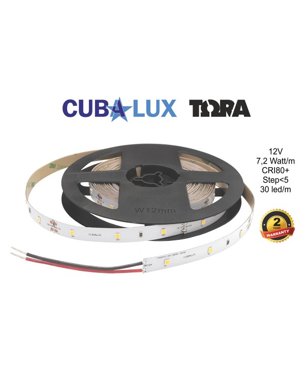 LED Ταινία 7.2W 12V CUBALUX Dimmable 554lm/m Αδιάβροχη IP65 Θερμό 3000K 5 Μέτρα CL50-0012