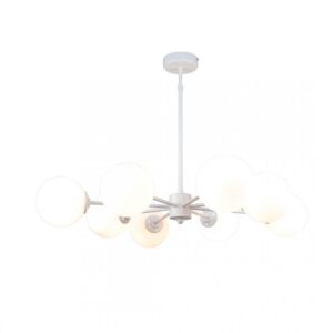 InLight Κρεμαστό φωτιστικό από λευκό μέταλλο και λευκή οπαλίνα 6XG9 D:70cm (5012-8)