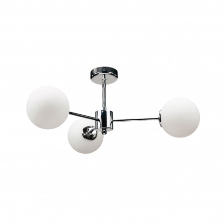 InLight Φωτιστικό Οροφής από χρώμιο μέταλλο και λευκή οπαλίνα 3XG9 D:45cm (5014-3)