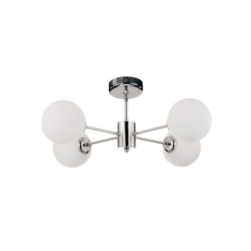 InLight Φωτιστικό Οροφής από χρώμιο μέταλλο και λευκή οπαλίνα 4XG9 D:45cm (5014-4)