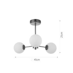 InLight Φωτιστικό Οροφής από χρυσό ματ μέταλλο και λευκή οπαλίνα 3XG9 D:45cm (5015-3)