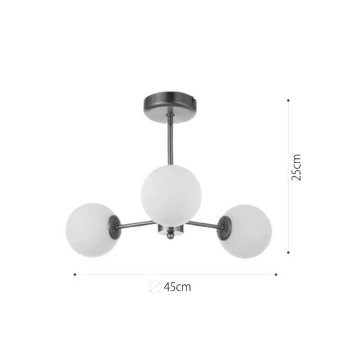 InLight Φωτιστικό Οροφής από χρυσό ματ μέταλλο και λευκή οπαλίνα 3XG9 D:45cm (5015-3)