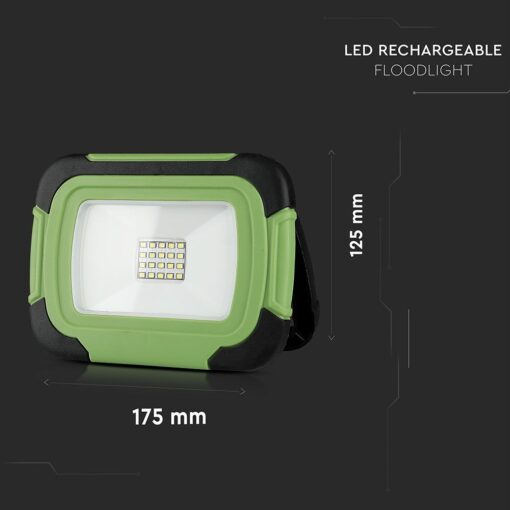 LED Προβολέας Φορητός με Micro USB & Επαναφορτιζόμενος 10W V-TAC PRO Samsung Chip 100° 700lm IP44 Ψυχρό Λευκό 6400K – 503