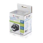 Ανιχνευτής κίνησης υπερύθρων V-TAC, 180° γωνία, 12μ απόσταση, αδιάβροχος IP44, 2 χρόνια εγγύηση.