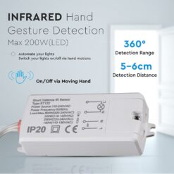 Ανιχνευτής Κίνησης Χεριού 5-6cm IR Max 200w Λευκό V-TAC 5084