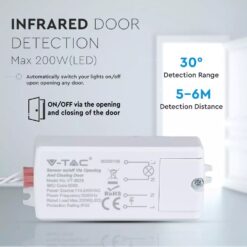 Ανιχνευτής κίνησης πόρτας IR Max 300/500W Λευκό V-TAC – 5085