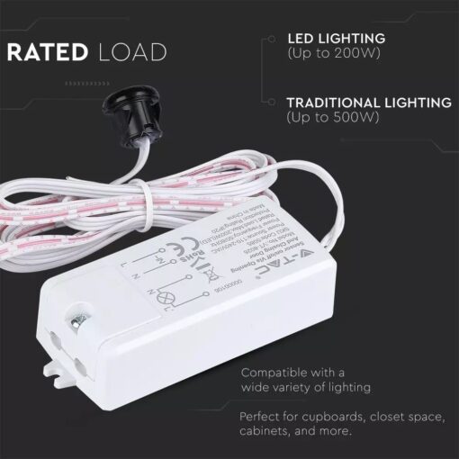 Ανιχνευτής κίνησης πόρτας IR Max 300/500W Λευκό V-TAC – 5085