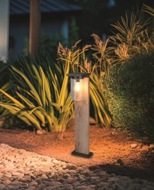 Φωτιστικό Κολωνάκι Δαπέδου σε Απόχρωση Ξύλου 65cm ARDILA με Αισθητήρα Νύχτας-Ημέρας 1x E27 IP44 Trio Lighting – 511660135