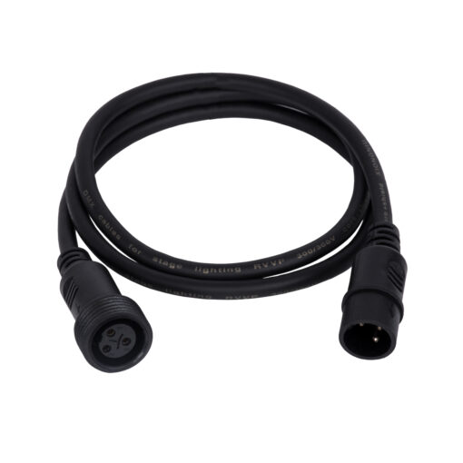 GloboStar® 51171 Καλώδιο 3PIN DMX512 1 Μέτρο από Female XLR σε Male XLR Τερματισμένο Αδιάβροχο IP65 Μ100cm – Μαύρο
