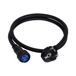 GloboStar® 51172 Καλώδιο Ρεύματος 3PIN DMX512 1 Μέτρο από Female XLR σε Male Πρίζα Schuko Τερματισμένο Αδιάβροχο IP65 Μ100cm – Μαύρο