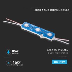 LED Module SMD5050 0.72W/PC IP67  Μπλε V-TAC – 5118