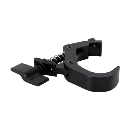 GloboStar® CLAMPS 51180 Επαγγελματικός Γάντζος Hook Αλουμινίου Ύψηλης Αντοχής για Κρέμαση, Στήριξη & Τοποθέτηση Προϊόντων Stage σε Τράσες – Μ16 x Π12 x Υ2.5cm – Μαύρο