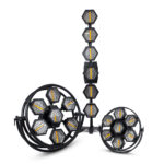 GloboStar® 51194 LINE COLUMN HEXA Επαγγελματικό Φωτιστικό Ειδικών Εφέ DIGITAL MATRIX PIXEL & Blinder – 6 x 100W LED COB Chips Ultra Gold Warm White 2200K & 144 x 0.5W LED SMD5050 Chips RGB – AC 220V-240V DMX512 Display on Body – Μαύρο – Μ40 x Π32 x Υ146.5cm