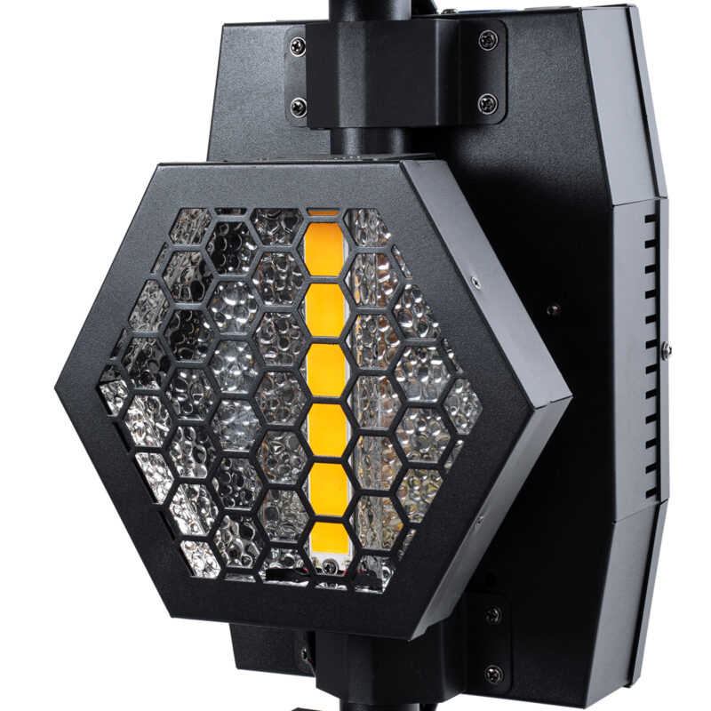 GloboStar® 51194 LINE COLUMN HEXA Επαγγελματικό Φωτιστικό Ειδικών Εφέ DIGITAL MATRIX PIXEL & Blinder – 6 x 100W LED COB Chips Ultra Gold Warm White 2200K & 144 x 0.5W LED SMD5050 Chips RGB – AC 220V-240V DMX512 Display on Body – Μαύρο – Μ40 x Π32 x Υ146.5cm