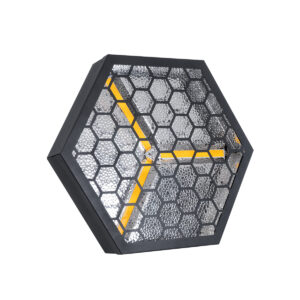 GloboStar® 51201 HALO HEXA Επαγγελματικό Φωτιστικό Ειδικών Εφέ DIGITAL MATRIX PIXEL & Blinder – 3 x 80W LED COB Chips Ultra Gold Warm White 2200K & 30 x 0.5W LED SMD5050 Chips RGB – AC 220V-240V DMX512 Display on Body – Μαύρο – Μ38 x Π38 x Υ22cm – 2 Χρόνια Εγγύση