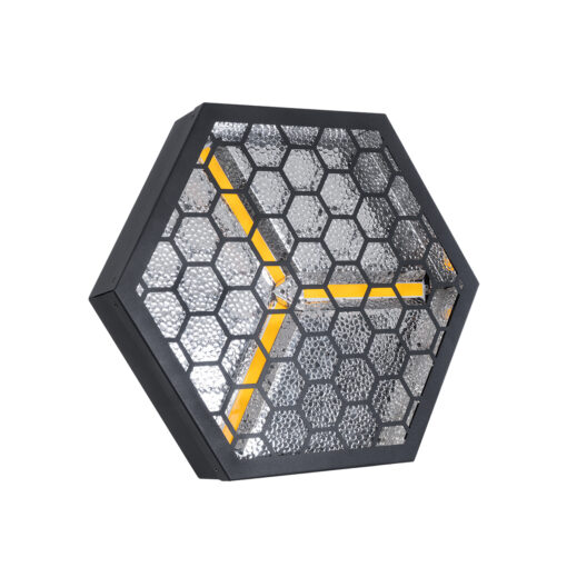 GloboStar® 51201 HALO HEXA Επαγγελματικό Φωτιστικό Ειδικών Εφέ DIGITAL MATRIX PIXEL & Blinder – 3 x 80W LED COB Chips Ultra Gold Warm White 2200K & 30 x 0.5W LED SMD5050 Chips RGB – AC 220V-240V DMX512 Display on Body – Μαύρο – Μ38 x Π38 x Υ22cm – 2 Χρόνια Εγγύση