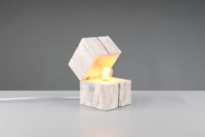 Επιτραπέζιο Φωτιστικό Σεντούκι Λευκό Φυσικό Ξύλο TREASURE 1xE14 Trio Lighting – 514110101