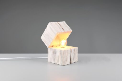 Επιτραπέζιο Φωτιστικό Σεντούκι Λευκό Φυσικό Ξύλο TREASURE 1xE14 Trio Lighting – 514110101