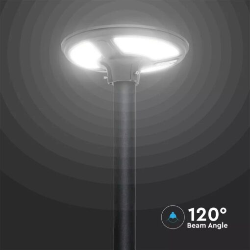 Ηλιακό Φωτιστικό για κολώνα Κήπου LED 10W 6500K Μαύρου Χρώματος με Αισθητήρα RF και Χειριστήριο IP65 V-TAC – 5153