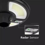Ηλιακό Φωτιστικό για κολώνα Κήπου LED 10W 6500K Μαύρου Χρώματος με Αισθητήρα RF και Χειριστήριο IP65 V-TAC – 5153
