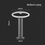 LED Επιδαπέδιο Φωτιστικό 9W V-TAC 30cm Αδιάβροχο IP54 Γκρι Αλουμίνιο Θερμό 3000K – 5154