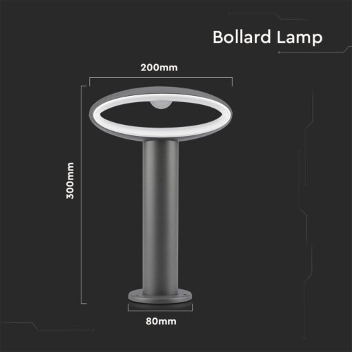LED Επιδαπέδιο Φωτιστικό 9W V-TAC 30cm Αδιάβροχο IP54 Γκρι Αλουμίνιο Θερμό 3000K – 5154