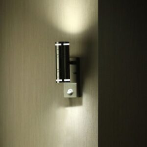 Εξωτερικό επιτοίχιο φωτιστικό 2 x GU10 Στρογγυλό Satin Nickel με αισθητήρα V-TAC – 5157