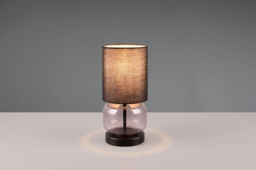 Πορτατίφ Trio Lighting 1x E27 Φιμέ Γυαλί Μαύρο Αμπαζουρ – 517800154