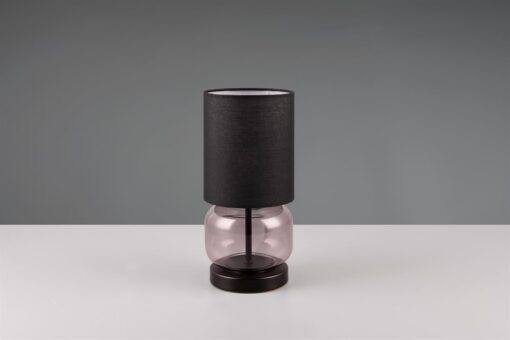 Πορτατίφ Trio Lighting 1x E27 Φιμέ Γυαλί Μαύρο Αμπαζουρ – 517800154