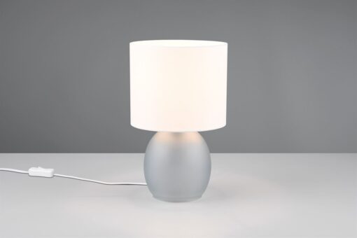 Πορτατίφ Trio Lighting 1x E14 Γκρι Γυαλί με Λευκό Αμπαζούρ – 517900111