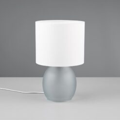Πορτατίφ Trio Lighting 1x E14 Γκρι Γυαλί με Λευκό Αμπαζούρ – 517900111