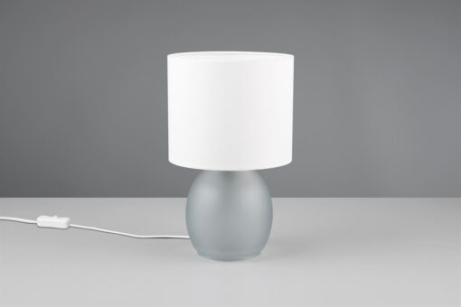 Πορτατίφ Trio Lighting 1x E14 Γκρι Γυαλί με Λευκό Αμπαζούρ – 517900111