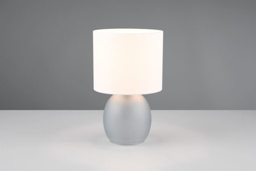 Πορτατίφ Trio Lighting 1x E14 Γκρι Γυαλί με Λευκό Αμπαζούρ – 517900111