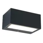 Lutec Gemini Square Small Φωτιστικό Τοίχου Up&Down Εξωτερικού Χώρου Σκούρο Γκρι LED 500lm 4000K IP54 – 5189102118