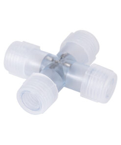 GloboStar® 70663 Σύνδεσμος Cross (+) για RGB Φωτοσωλήνα LED 360° Degree DC 230V 2 Pin Αδιάβροχος IP68