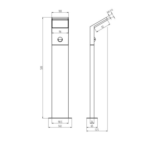Κολωνάκι Trio Lighting LED 9W  Ανθρακί Αλουμίνιο 900lm 3000K IP54 521169142