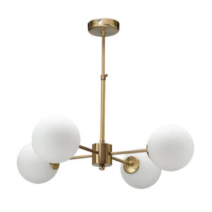 InLight Κρεμαστό φωτιστικό από χρυσό ματ μέταλλο και λευκή οπαλίνα (5316-4)