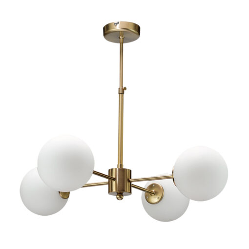 InLight Κρεμαστό φωτιστικό από χρυσό ματ μέταλλο και λευκή οπαλίνα (5316-4)