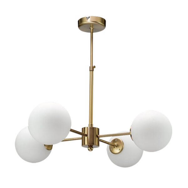 InLight Κρεμαστό φωτιστικό από χρυσό ματ μέταλλο και λευκή οπαλίνα (5316-4)