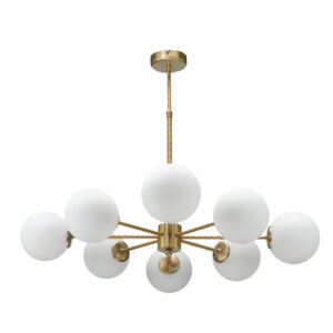 InLight Κρεμαστό φωτιστικό από χρυσό ματ μέταλλο και λευκή οπαλίνα (5316-8)
