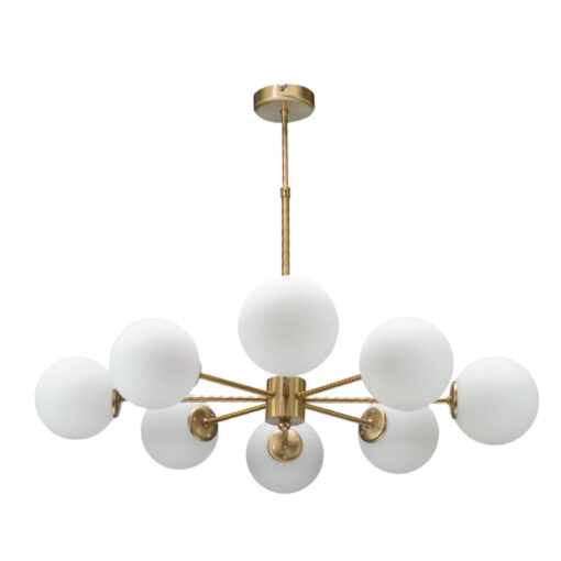 InLight Κρεμαστό φωτιστικό από χρυσό ματ μέταλλο και λευκή οπαλίνα (5316-8)