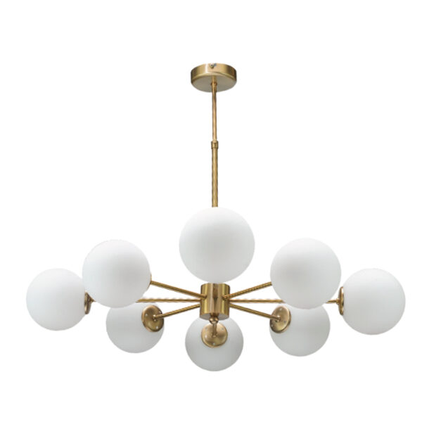 InLight Κρεμαστό φωτιστικό από χρυσό ματ μέταλλο και λευκή οπαλίνα (5316-8)